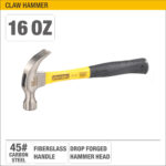 UYUSTOOLS CLAW HAMMER - FIBERGLASS HANDLE