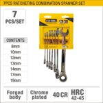 "UYUSTOOLS 7PCS COMBINATION RATCHETING  SPANNERS SET"