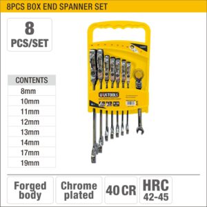 8PCS RATCHET RING SPANNERS SET- FLEX HEAD